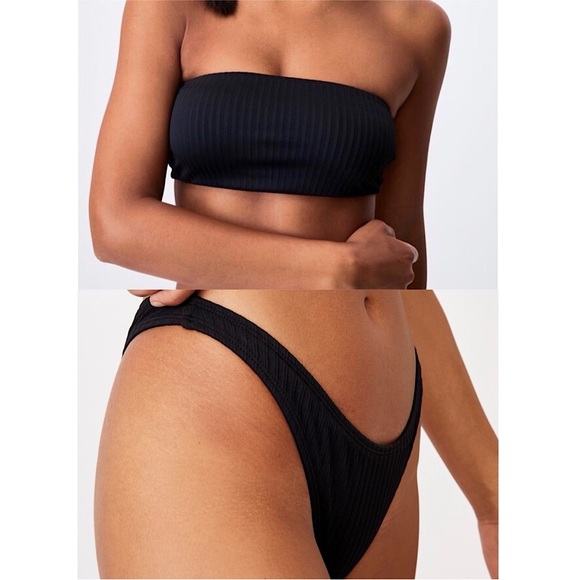 Cotton On Black Ribbed Bikini - Picture 1 of 8